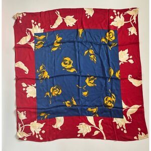 Vintage 1980’s The Metropolitan Museum of Art Floral Silk Scarf